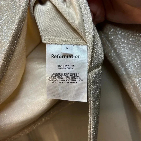 Reformation Jupiter Metallic Cropped Tie Top - Picture 5 of 7